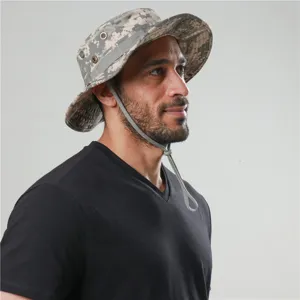 Unisex digital camouflage bucket hat for outdoor hiking, fishing and sun protection daily use.