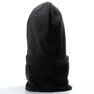 Pasamontañas de polar negro antiviento gorro de esquí invierno cálido capucha unisex.