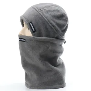 Thickened fleece winter hat with neck warmer, windproof warm ski gear for outdoor men and women.