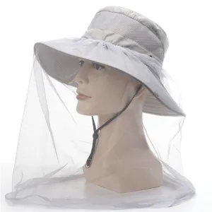 Outdoor mesh anti-mosquito bucket hat sun protection quick-drying fishing hiking sun hat