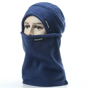 Windproof winter fleece balaclava warm outdoor ski cap with integrated neck gaiter.
