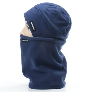 Thick fleece thermal balaclava winter windproof ski cap neck warmer detailed side view.
