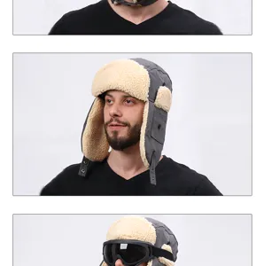 Unisex Winter-Trapperhut mit dicken Plüsch-Ohrklappen und winddichte Outdoor-Skimütze.