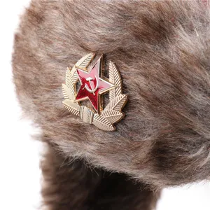 Σοβιετικό σήμα ushanka καπέλο χοντρό αντιανεμικό με προστασία αυτιών ζεστό ρωσικό καπέλο