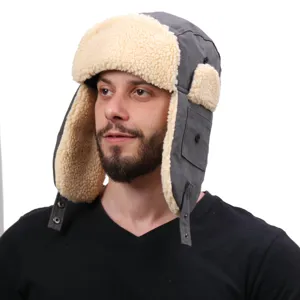 Unisex Winter Bomberhut mit warmen Ohrenklappen, winddichte Outdoor Skimütze für kaltes Wetter.