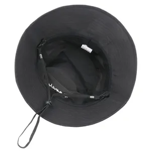 Chapeau bob noir pour hommes et femmes, chapeau de soleil d'extérieur avec jugulaire réglable.