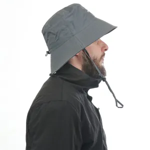 Chapeau de pêcheur imperméable homme extérieur bord large protection solaire gris casual