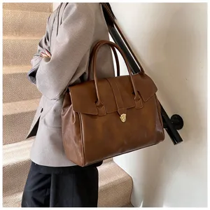 Bolso tote de hombro retro clásico de gran capacidad para mujer, diseño elegante.