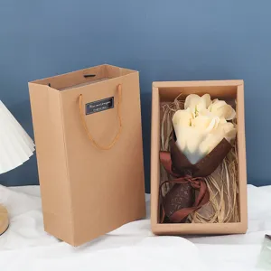 Valentinstag Rosen Seifenblume Geschenkbox Mit Süßem Teddybär Künstlicher Blumenstrauß Für Frauen Freundin