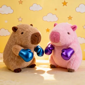 Adorable peluche capybara avec gants de boxe,jouet en peluche doux pour machine à pinces.