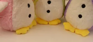 Cute transformation penguin plush toy detail shot showing soft plush texture and lovely design.