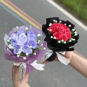 Mini soap rose flower bouquet for Valentine's Day gift home decor party romantic present
