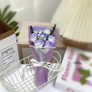 Mini soap rose flower bouquet gift for girlfriend Valentine day romantic present decor.