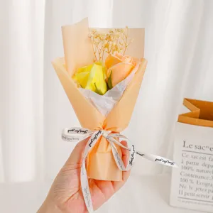 Mini dried flower rose bouquet detail shot, perfect romantic gift for Valentine and graduation.