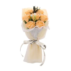 7 heads mini soap rose bouquet artificial flower gift for valentines birthday girlfriend