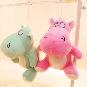 Cute plush hippo stuffed animal toy, soft claw machine doll, hanging pendant for gifts.