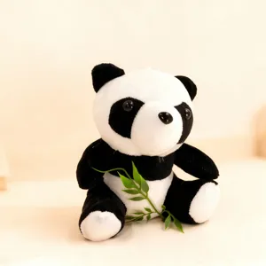 Cute panda plush toy detail view, soft fabric and stuffed toy, perfect for home decor or gifts.