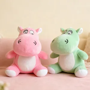 Cute plush hippo soft toy, 7 inch stuffed animal doll for kids gift or party decor.