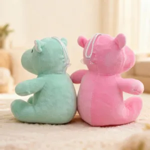 Cute plush hippo toys with suction cups, soft stuffed animal dolls for gifts and claw machines.