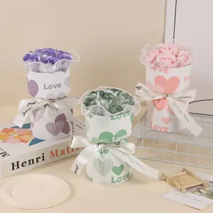 Soap rose flower bouquet gift box for Valentine's Day party decor fine detail view