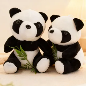 Cute Bamboo Holding Panda Plush Toy Stuffed Animal Soft Doll Cartoon Panda Pillow Birthday Gift For Kids And Friends
