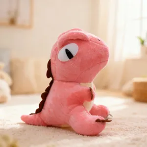 Cute pink dinosaur plush toy big eyes soft stuffed animal doll claw machine gift wholesale