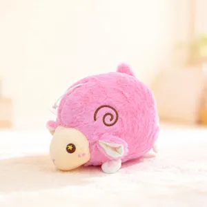 Cute pink plush sheep toy stuffed animal soft fluffy doll for kids home decor gift