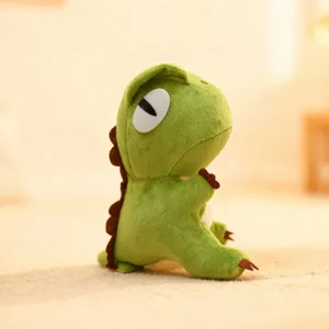 Cute green dinosaur plush toy big eyes soft stuffed animal doll for kids gift 7 inch claw machine