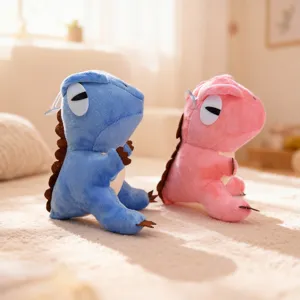 Cute plush dinosaur soft toys set blue and pink big eyes claw doll claw machine plushie
