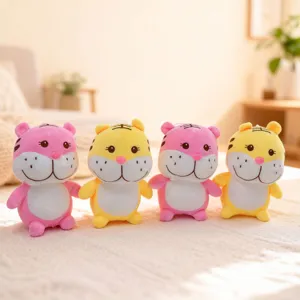 Cute Cartoon Baby Tiger Plush Toy Stuffed Animal Soft Short Plush PP Cotton Doll Kids Companion Toy Birthday Gift