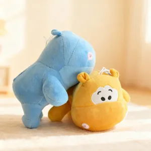 Cute soft plush cartoon hippo doll toy, comfortable elastic fabric for kids gift and machine.