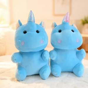 Cute blue unicorn hippo plush toy soft stuffed doll children gift home decor cute companion