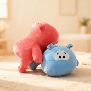 Cute stretch fabric hippo plush toy soft stuffed doll cartoon animal pillow for kids gift