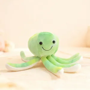 Weicher elastischer grüner Oktopus Plüschtier, süße Kuschelpuppe mit angenehmer Haptik und Design.