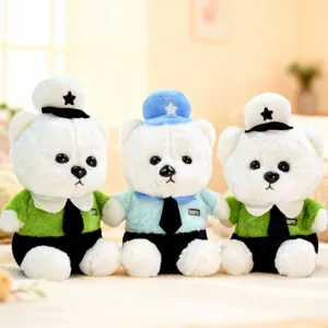 Mignon peluche ours policier 8 pouces poupée machine à griffes mariage fête cadeau doux animal