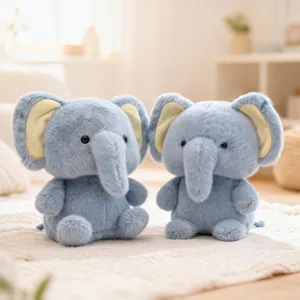 Cute blue elephant plush toy soft doll companion for kids birthday gift room decor home