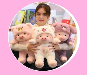 Mignon cochon peluche animal poupée en peluche oreiller grand cadeau fille doux