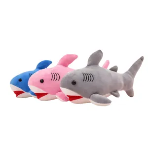 Cute cartoon soft shark plush toy doll, elastic stuffed animal pillow for kids and gift.