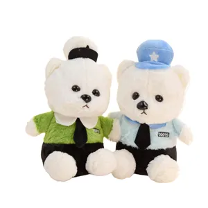 Peluche d'ours en peluche policier de 8 pouces jolie poupée animale pour machine à pinces