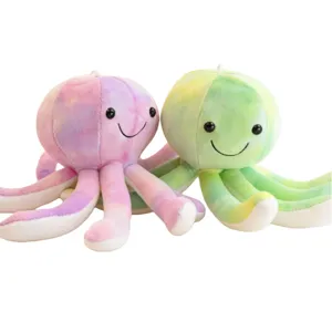 Niedlicher Batik Oktopus Plueschtier weiches Stofftier Puppe fuer Kindergeschenk Heimdeko.
