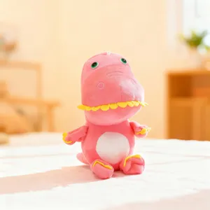 Cute pink dinosaur plush toy 7-inch claw machine doll soft stuffed animal gift for kids