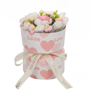 Handcrafted crochet rose flower bouquet in gift box romantic gift for lovers and friends