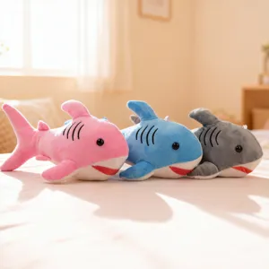 Cute Cartoon Shark Plush Toy Stuffed Animal Soft Doll Pillow Creative Animal Toy Fluffy Companion Gift For Kids