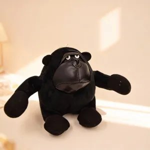 Funny black gorilla plush toy, cute soft stuffed animal doll for kids gift and claw machine.