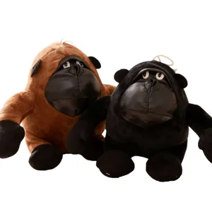 Cute stuffed gorilla plush toy set, soft plush doll with leather face, perfect claw machine gift.