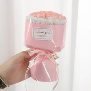 Mini soap rose flower bouquet gift for Valentine Day birthday party decoration pink color