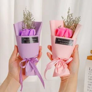 Mini soap flower bouquet mini rose dry flower gift box for Valentine's Day party decor