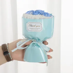 Mini soap rose bouquet in blue, cute gift for Valentine's Day, birthday, and party decor.