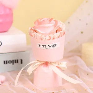 Mini rose bouquet gift for Valentine's Day pink artificial flower cute car ornament