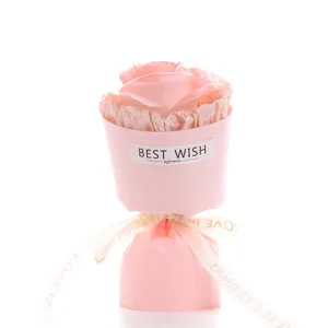 Mini soap rose bouquet gift pink artificial flower for Valentine Day car decoration